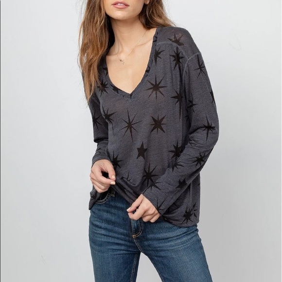 Rails Sami Tee in Charcoal Oversized Stars Top - Picture 5 of 6